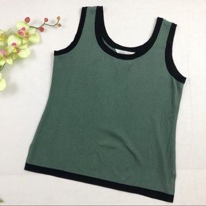 Misook Two Tone Career Knit Top Women’s, Small Petite